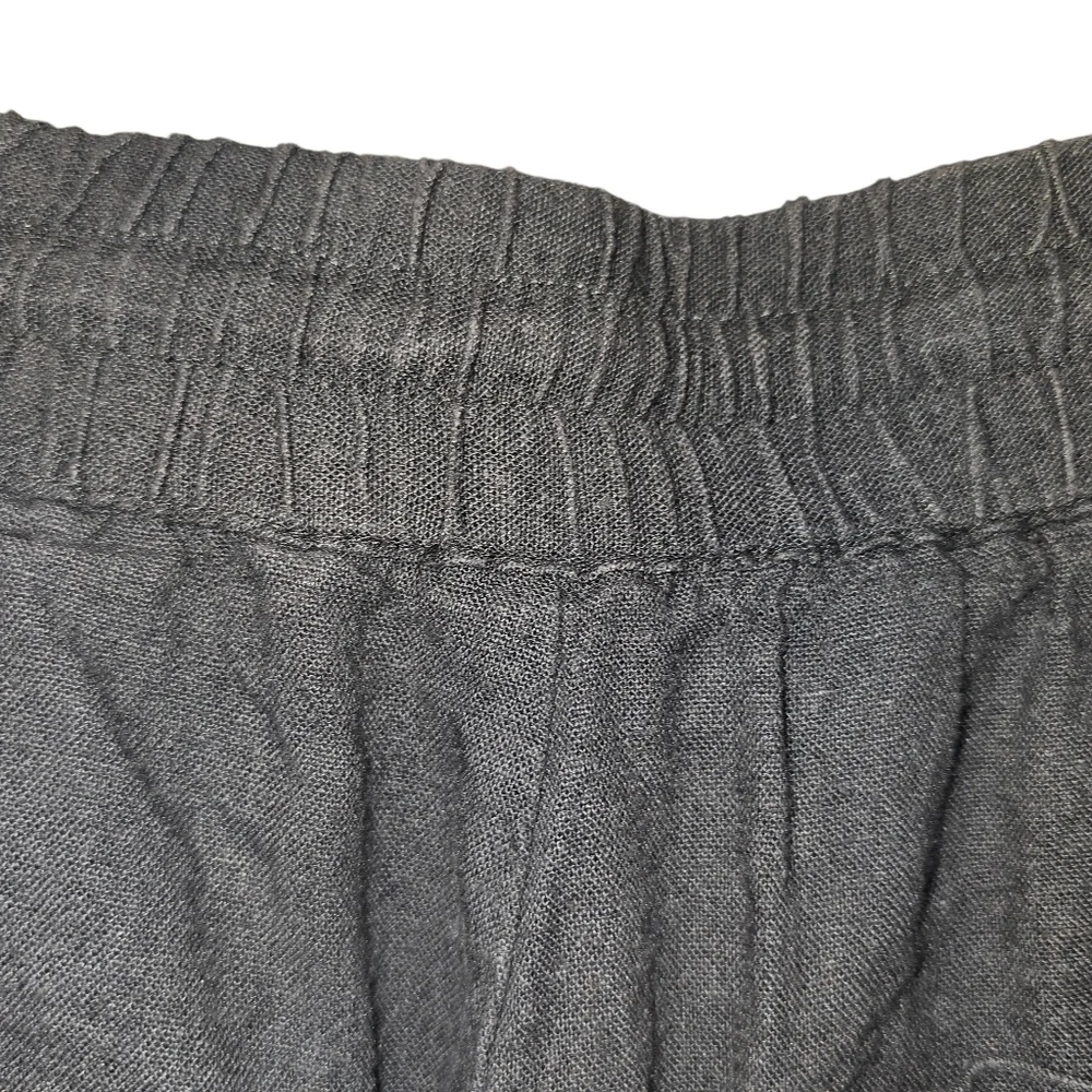 Zara Linen Blend Relaxed Tapered Leg Pull On Drawstring Pants Gray Size Small